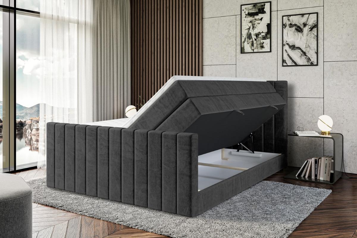 BOXSPRINGBETT EDITA-Z KING - 140x200 - H3/H4 - Schwarz - Schwarz, Holzwerkstoff (140/200cm) - ALTDECOR
