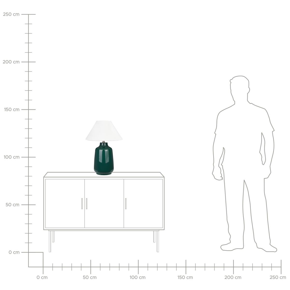 TISCHLAMPE Careta 40/40/57 cm - Grün, Keramik (40/21/57cm) - Beliani