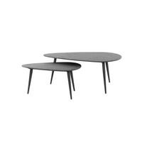 COUCHTISCH SERIDO 2ER SET Schwarz Keramik - Schwarz, Keramik/Metall (50/100/40cm) - KAWOLA
