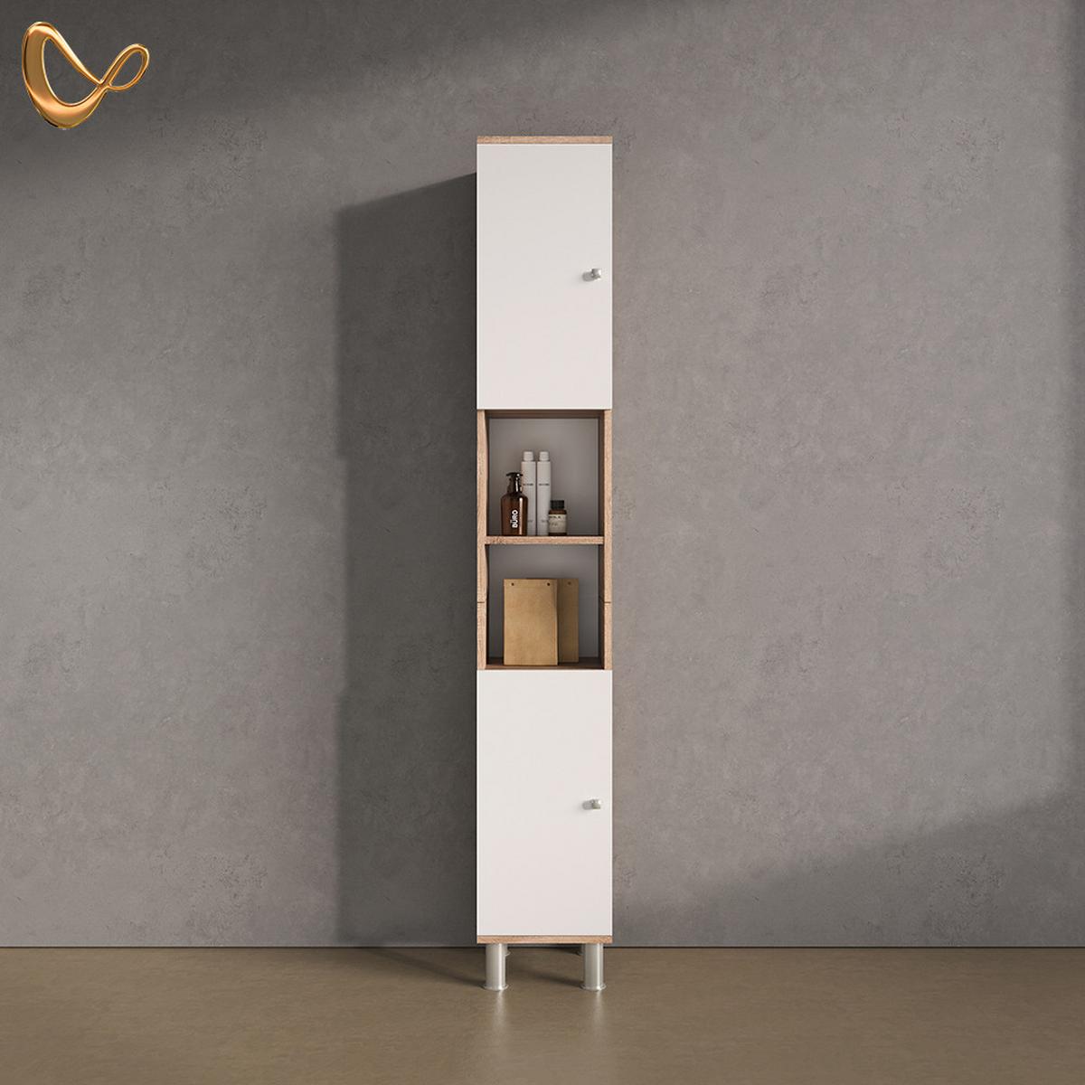 BADSCHRANK Fucino Sonoma 30 x 190 cm - Sonoma Eiche, Holzwerkstoff (30/190/30cm) - Livinity®