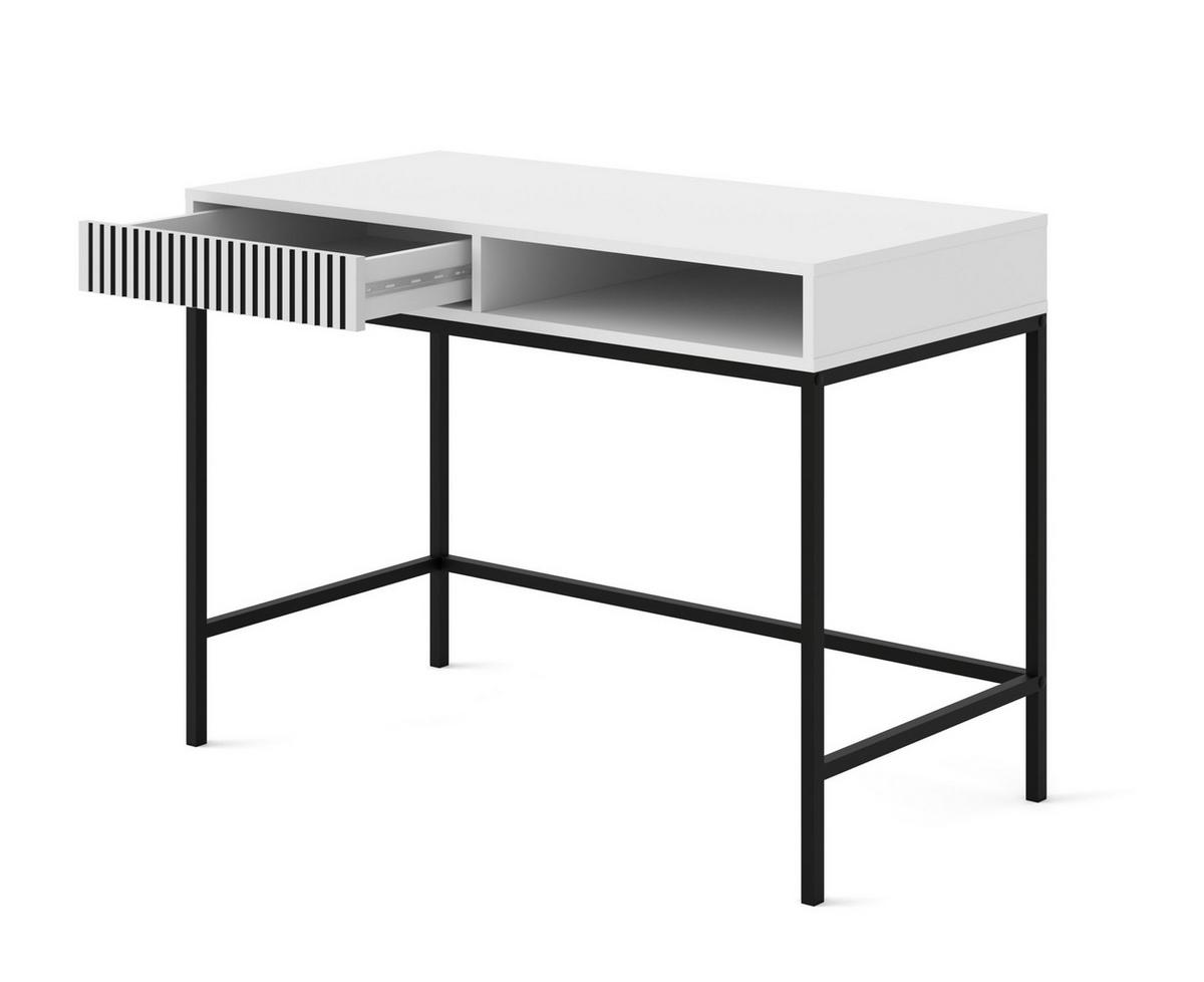 SCHMINKTISCH Weiß, Weiß-Schwarz, Schwarz 112/78/50 - Schwarz/Weiß, Holzwerkstoff (112/78/50cm) - RAUMHIRSCH FURNITURE
