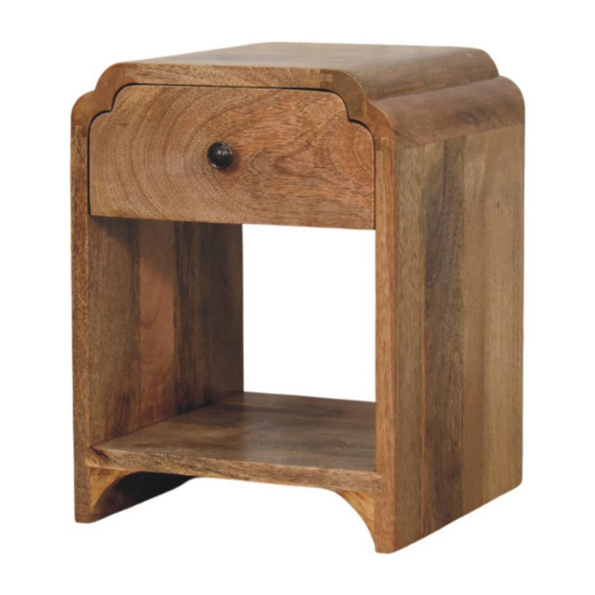 NACHTTISCH Massivholz Newton Mini Oak-ish, 1 Schublade und Offenes Regal, Beige - Eichefarben/Beige, Mangoholz/Holz (30/40/30cm) - Artisan Furniture