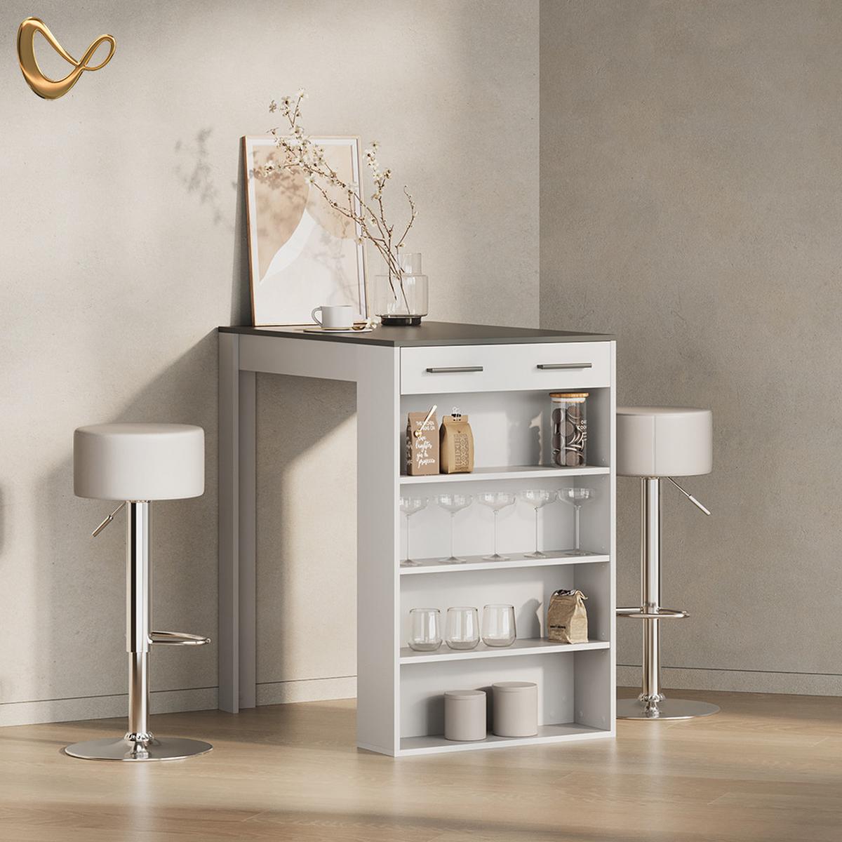 BARTISCH Regusa Weiß/Anthrazit 67 x 100 cm - Anthrazit/Weiß, Holzwerkstoff (100/67/106cm) - Livinity®
