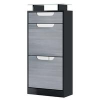 SCHUHSCHRANK Fiesta Avola-Anthrazit / Weiß Hochglanz - Anthrazit, Holzwerkstoff (46/104/23cm) - Vladon