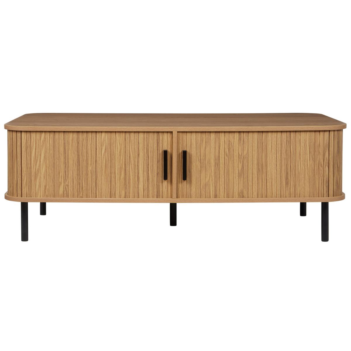 COUCHTISCH helles Holz/schwarz Bradley - Hellbraun/Schwarz, Holzwerkstoff (120/60/41cm) - Beliani