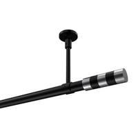 GARDINENSTANGE Sonette Mavell 200 cm, 1-läufig, 20 mm Ø Schwarz - Chromfarben/Schwarz, Metall (200cm) - INTERDECO