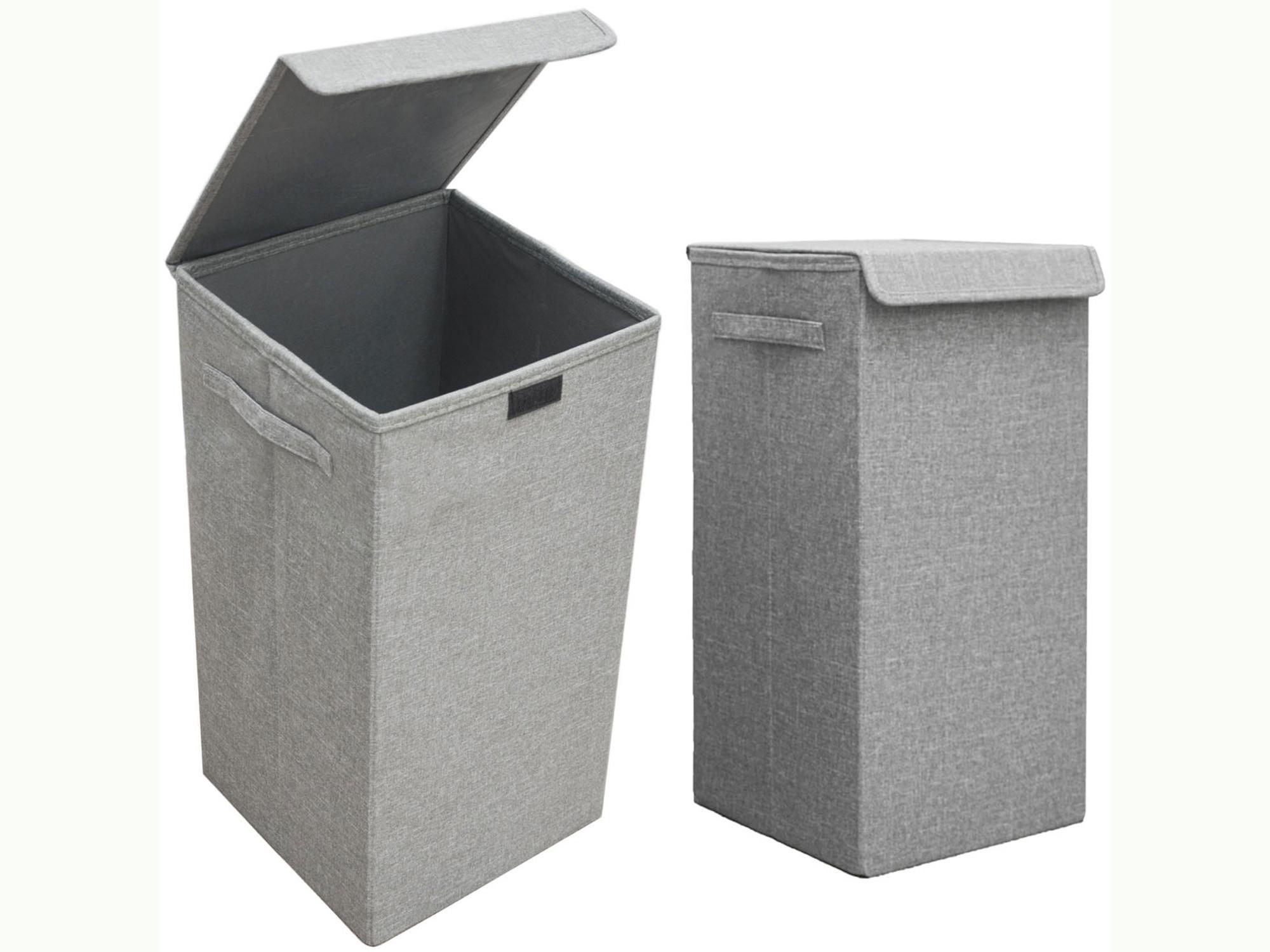 WÄSCHEKORB 2er Set 30/30/60 cm Hellgrau - Grau, Kunststoff (30/60/30cm) - Dunedesign