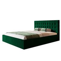 BETT 200x200 - Polsterbett mit Bettkasten und Metallrahmen - Modern Betten - Glatter Kronos-Stoff- Kollektion Rio, Grün - Grün, Holz/Textil (200/200cm) - Alpi-Möbel