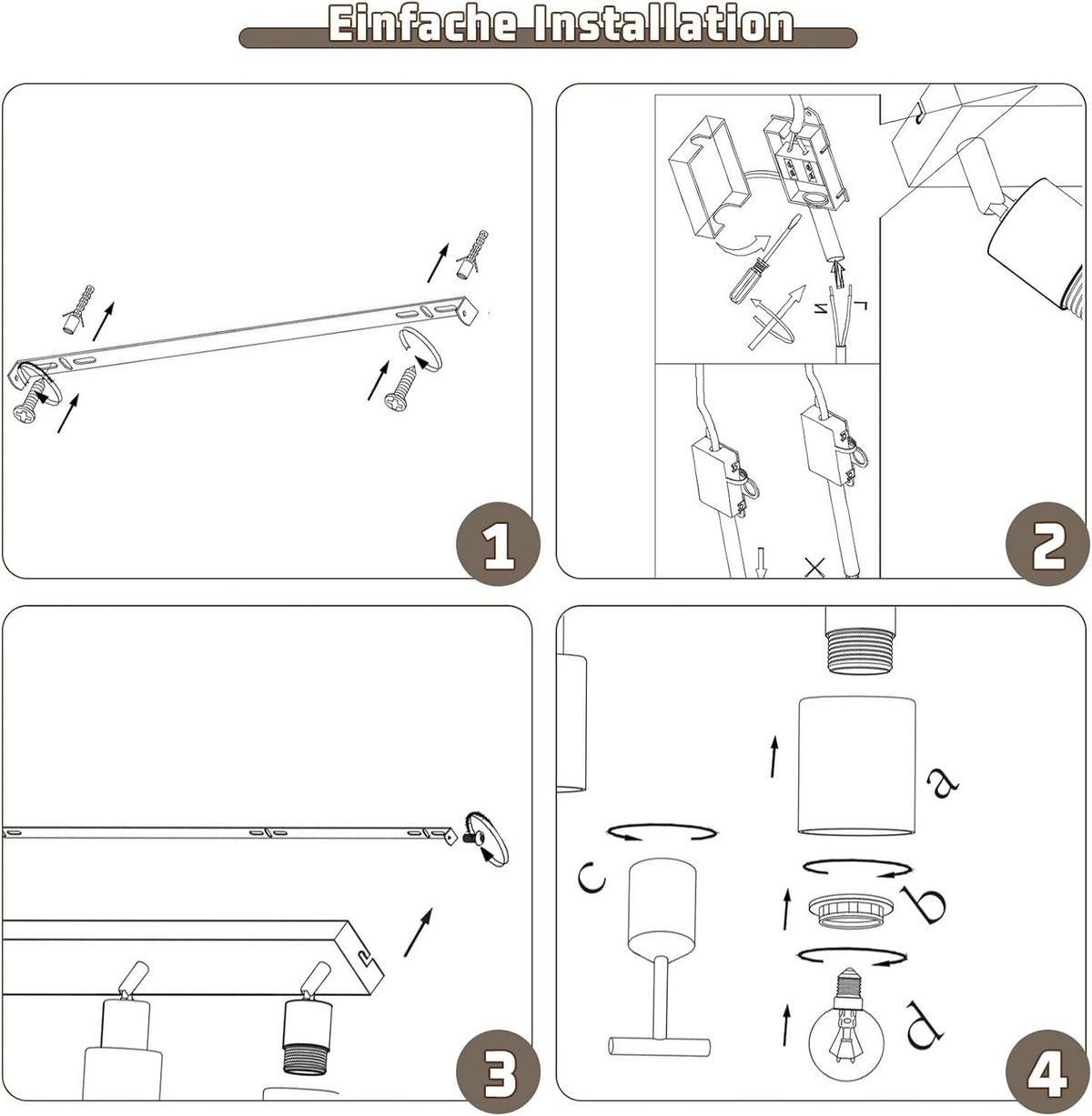 DECKENSTRAHLER Funkelbert 19/15/41 cm - Schwarz, Metall (41/19/15cm) - ZMH