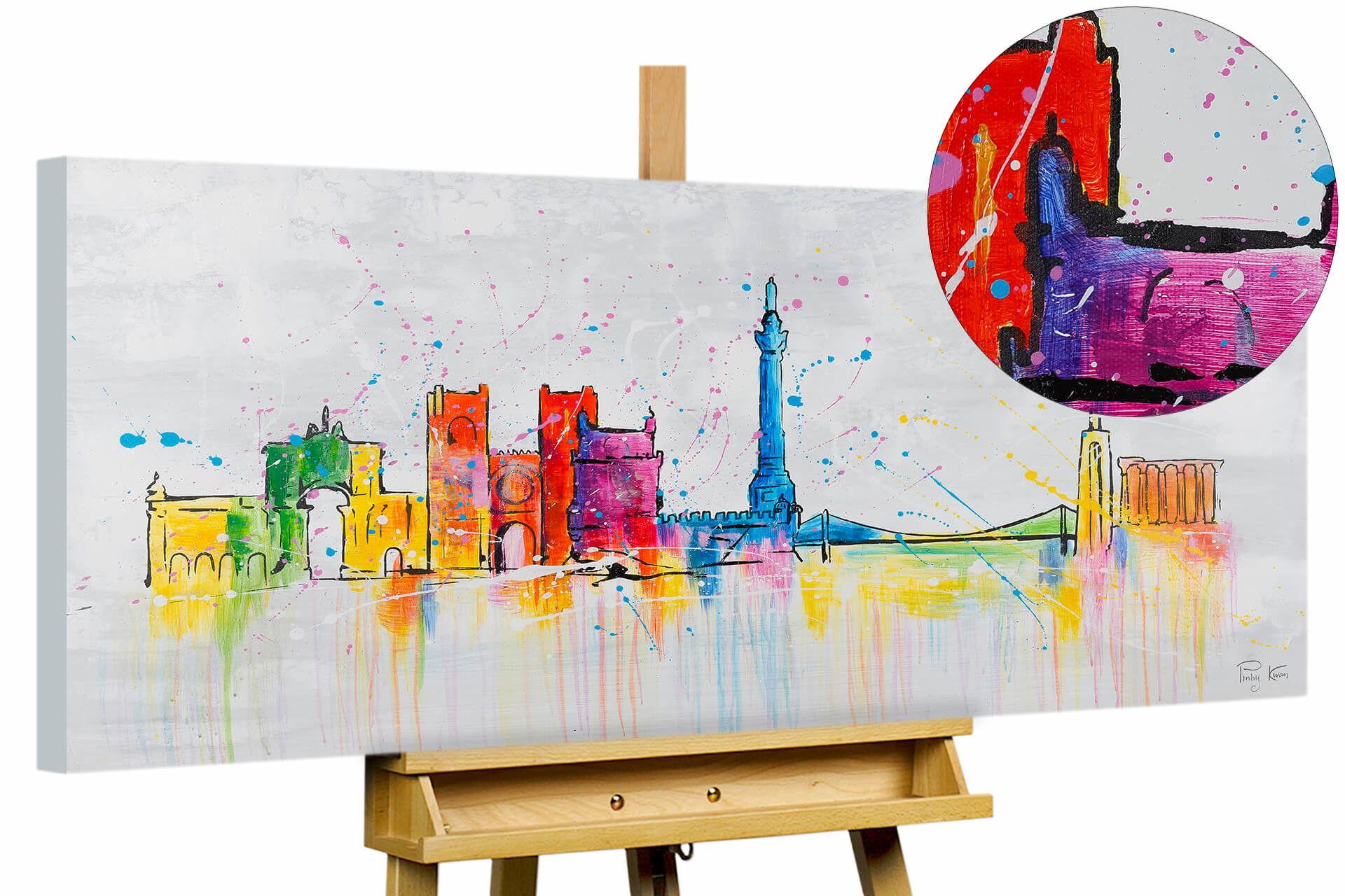 ACRYLBILD HANDGEMALT 120/60 cm - Grau, Holz/Textil (120/60cm) - KUNSTLOFT