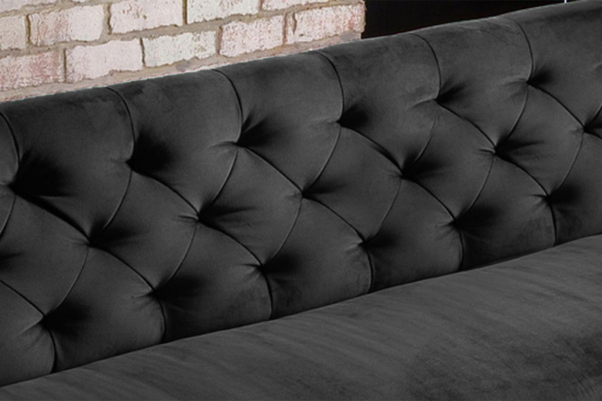 ESSZIMMERBANK CHARME Schwarz Velvet - Schwarz, Textil (186/85/68cm) - KAWOLA