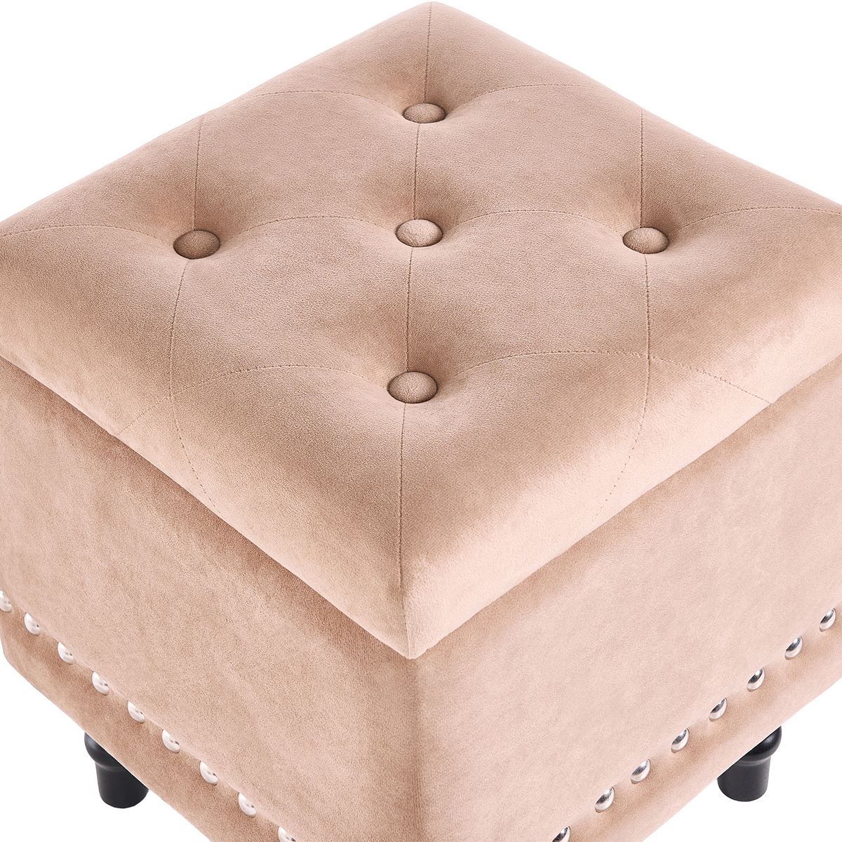 POUF Beige Loretto - Beige, Textil (37/40/37cm) - Beliani