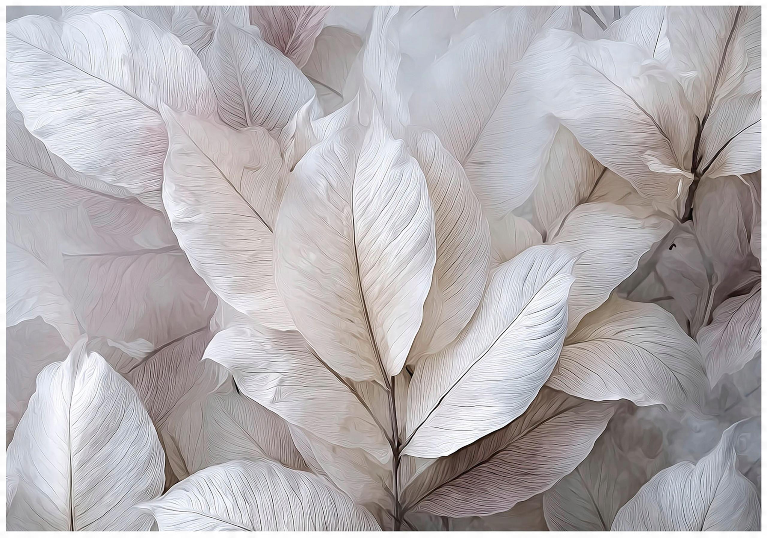 FOTOTAPETE Blätter 3D Effekt Natur Wohnzimmer 400x280 - Multicolor, Papier (400/280cm) - Wallarena