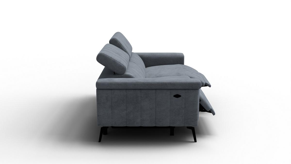 RELAXSOFA NORDEL 3-Sitzer, dunkelgrau - Dunkelgrau/Schwarz, Holz/Textil (194/80/105cm) - Wozimo