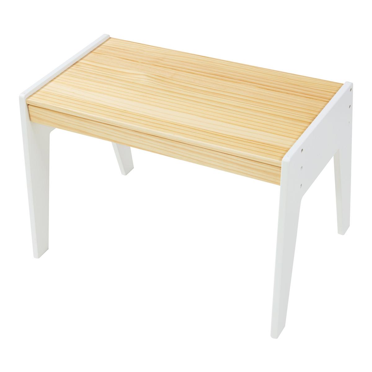 KINDERSCHREIBTISCH-SET 2 TLG. Skinnskatteberg - Naturfarben/Weiß, Holz/Holzwerkstoff (73/48/39.5cm) - [en.casa]