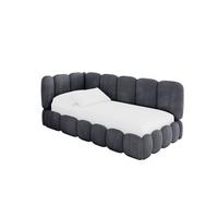 EINZELLBETT Jugendbett mit Bettkasten, Rechts - AVRY 80x200 Dunkelgrau - Titanfarben, Holzwerkstoff/Textil (80/200cm) - ALTDECOR