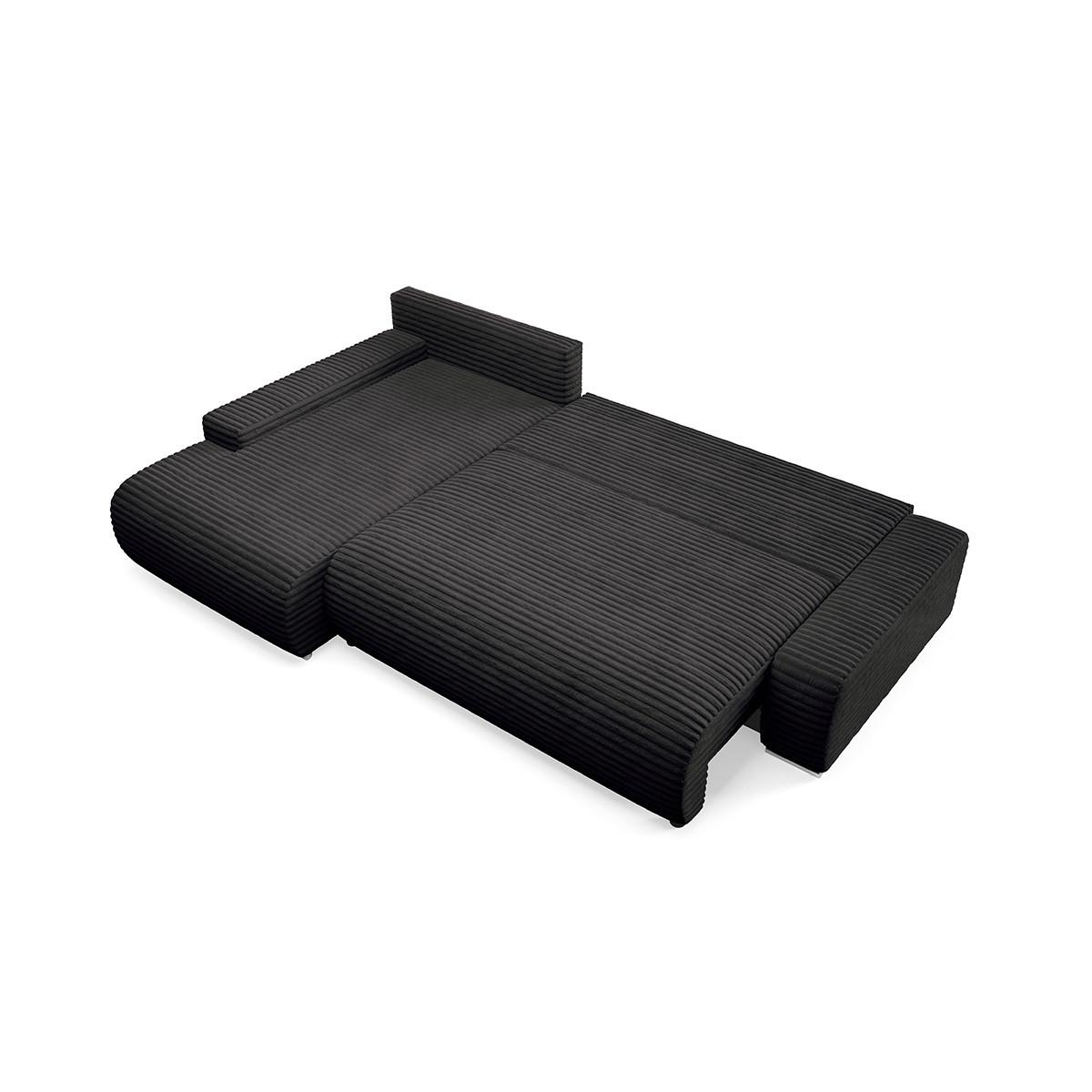 ECKSOFA Ivana 3 Sitzplätze Schwarz - Schwarz, Holz (265/172cm) - Petits-meubles