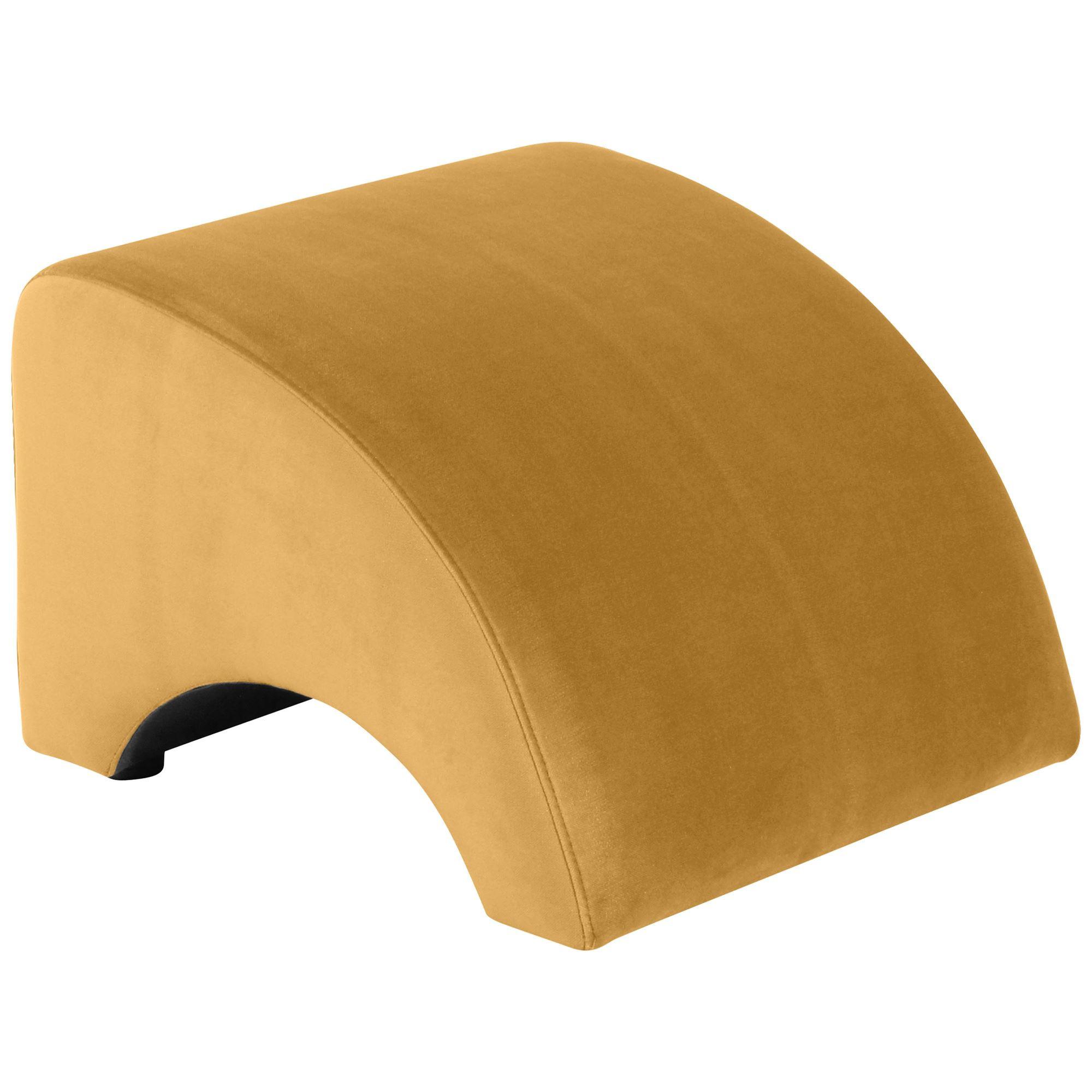 POLSTERHOCKER Kajsa Samtvelours mais - Currygelb, Kunststoff (52/37/54cm) - 58aufmkessel