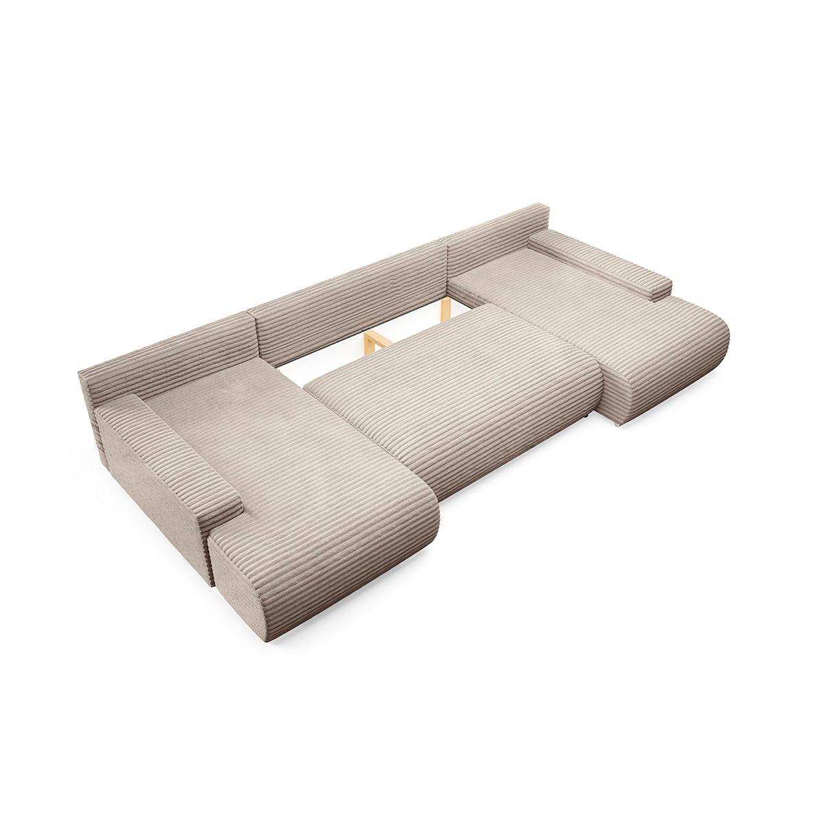 PANORAMASOFA Ivana 4 Sitzplätze Taupe - Taupe, Holz (350/85/172cm) - Petits-meubles