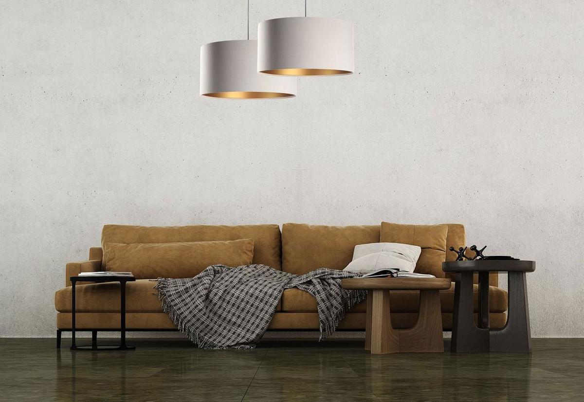 HÄNGELEUCHTE Gold 40/20 cm - Beige/Goldfarben, Kunststoff (40/0.4/20cm) - ONZENO