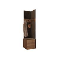 GARDEROBEN-SET Orion XXI - Nussbaumfarben/Braun, Holzwerkstoff/Kunststoff (42/186/46cm) - MIRJAN24