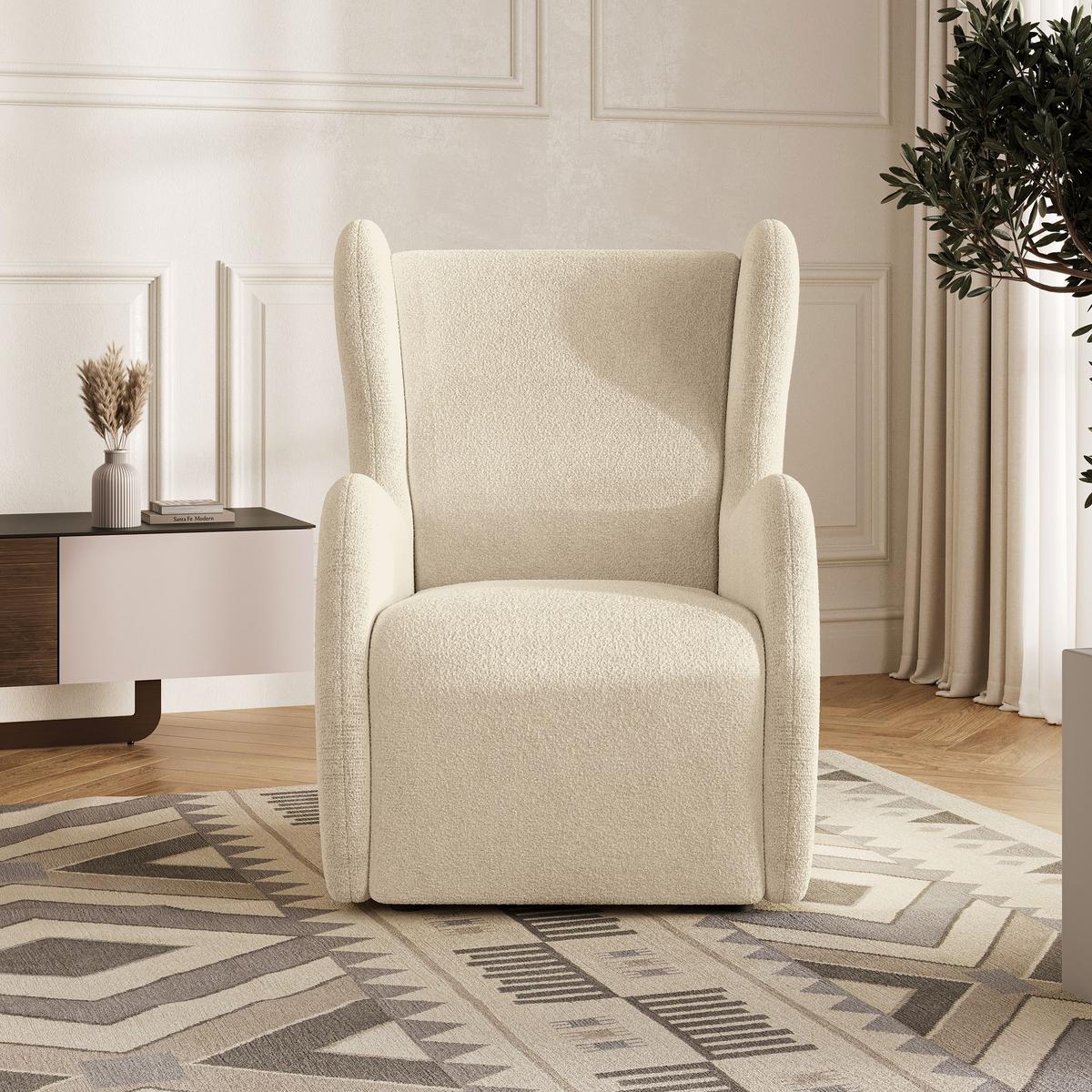 SESSEL MASTI Polstersessel Loungesessel ergonomisch, Creme - Creme, Holzwerkstoff/Kunststoff (74/100/86cm) - MASSENO
