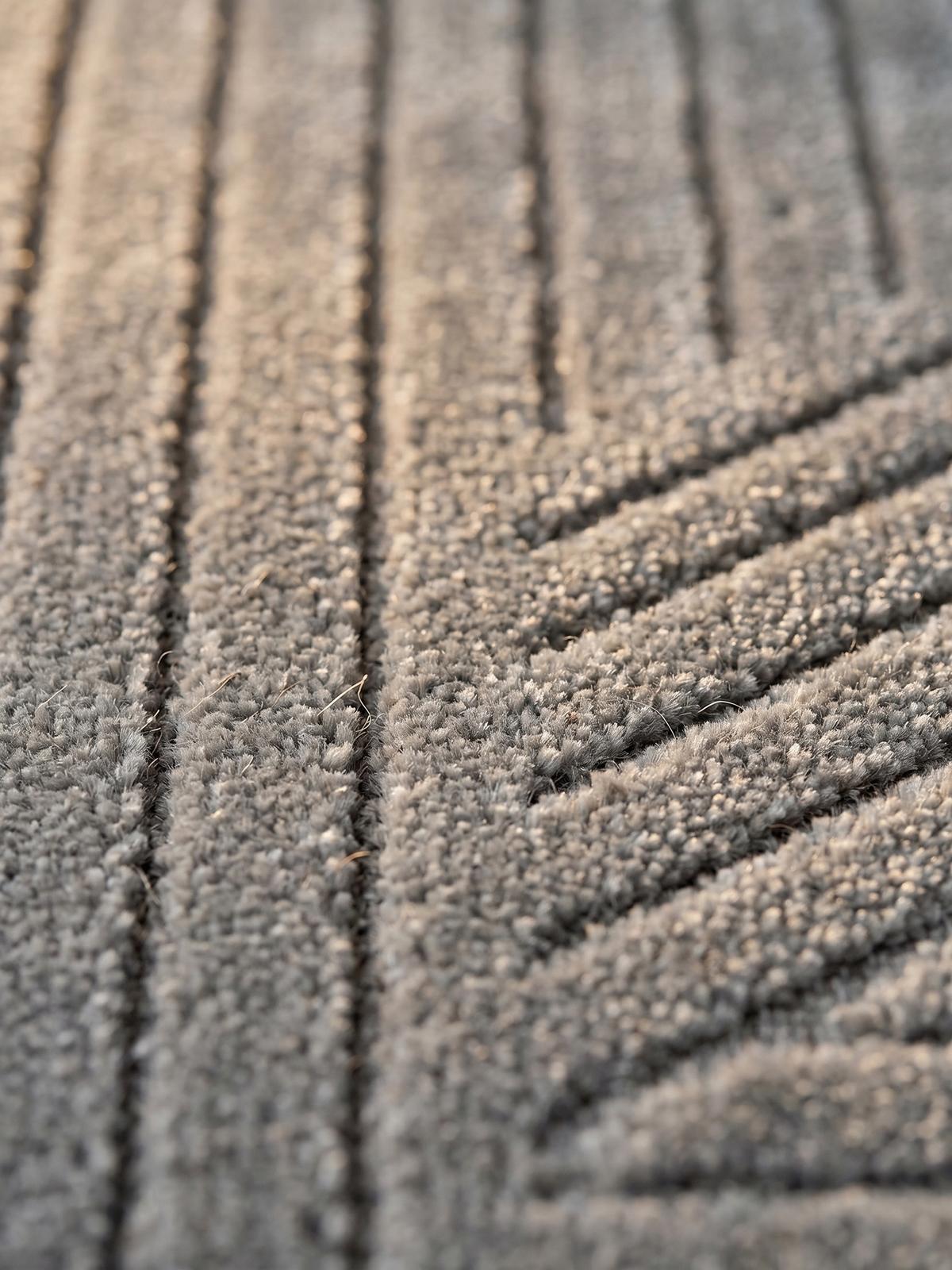 TEPPICH Outdoor ENGADIN in Silber, im Skandi-Stil mit 3D-Design, aus Polypropylen, Ø 120 cm - Silberfarben, Textil (120/120cm) - KADIMA DESIGN