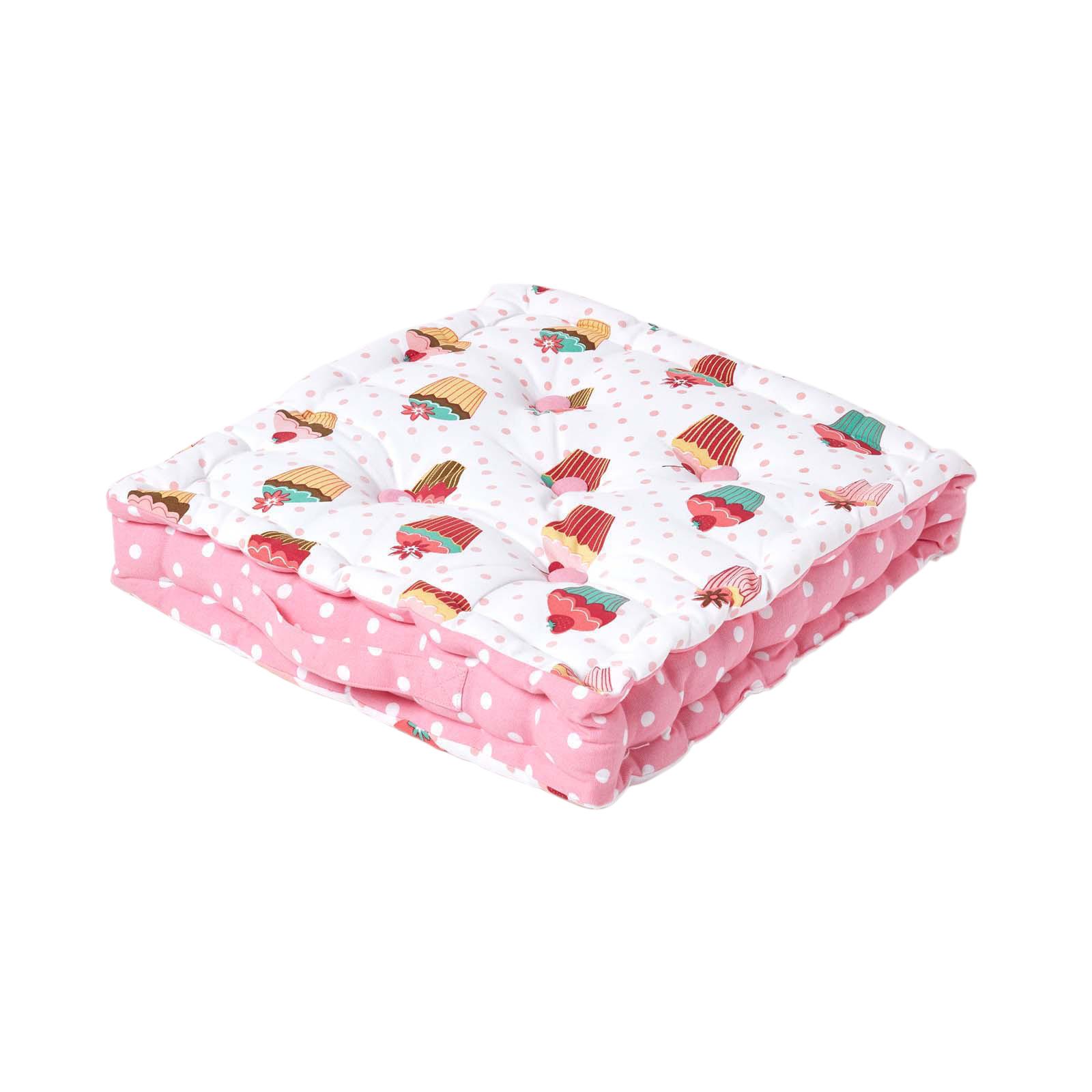 SITZKISSEN Cupcakes rosa 50/50/10 cm - Rosa, Textil (50/50/10cm) - Homescapes