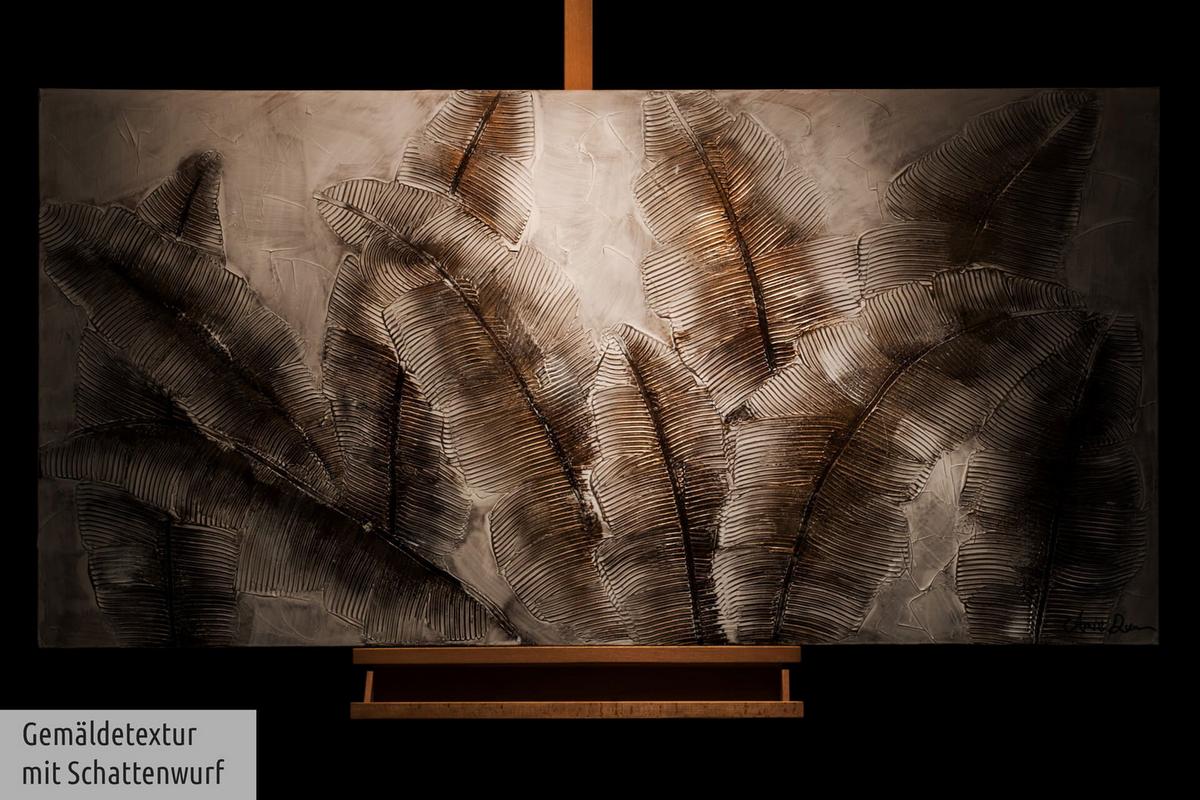 ACRYLBILD HANDGEMALT 120/60 cm - Weiß/Braun, Holz/Textil (120/60cm) - KUNSTLOFT