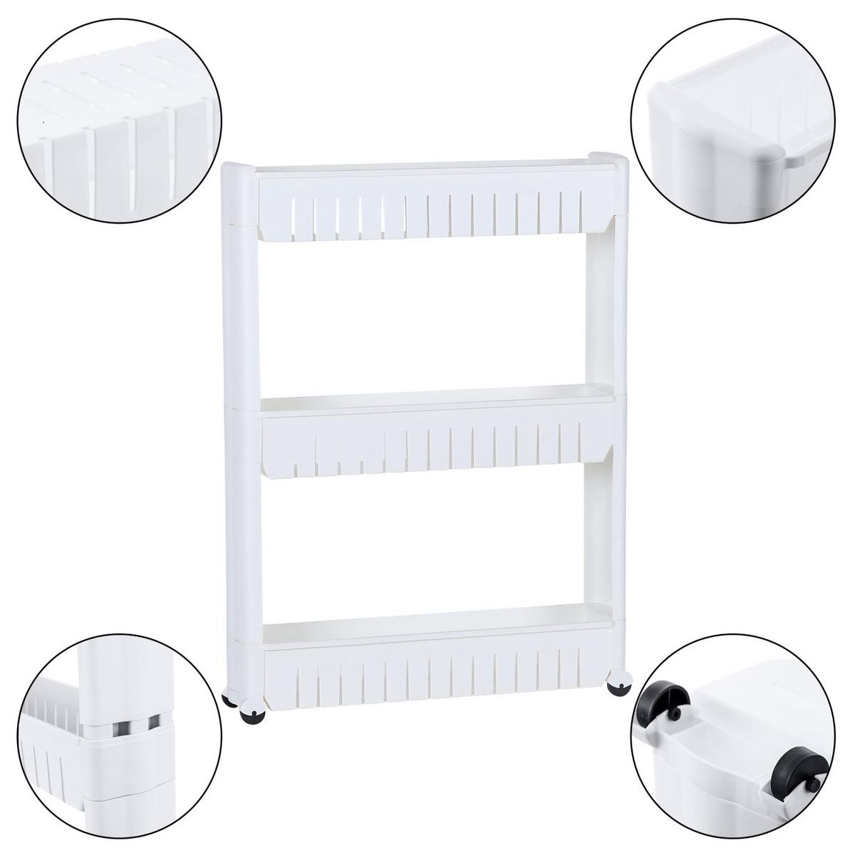 ROLLWAGEN für Gewürze - Weiß, Kunststoff (12/71/54cm) - Intirilife