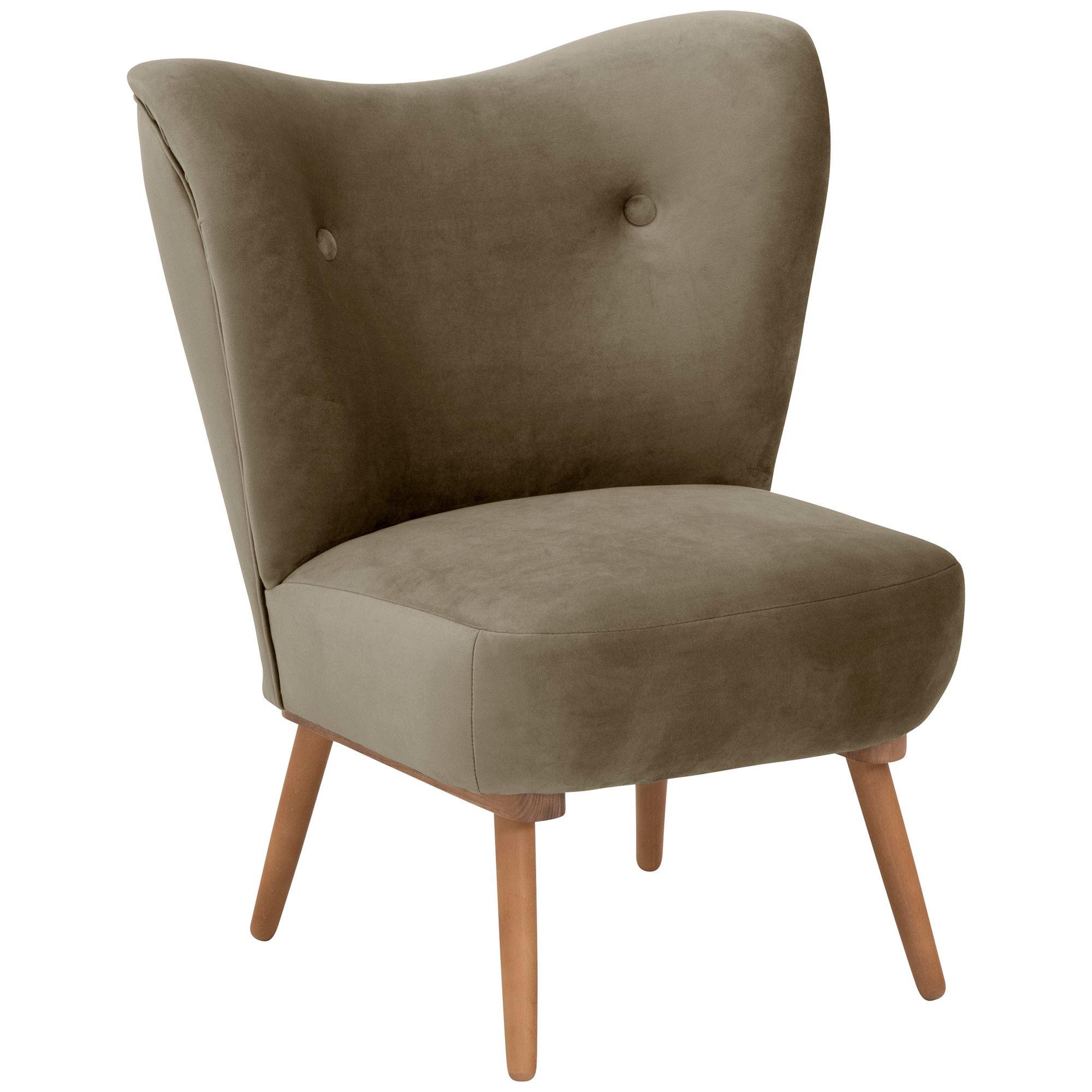 COCKTAILSESSEL Kayra Samtvelours sahara - Sahara, Kunststoff (72/90/74cm) - 58aufmkessel