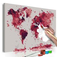 MALEN NACH ZAHLEN 50/40 cm - Rot/Grau, Textil (1.4/40cm) - KUNSTLOFT
