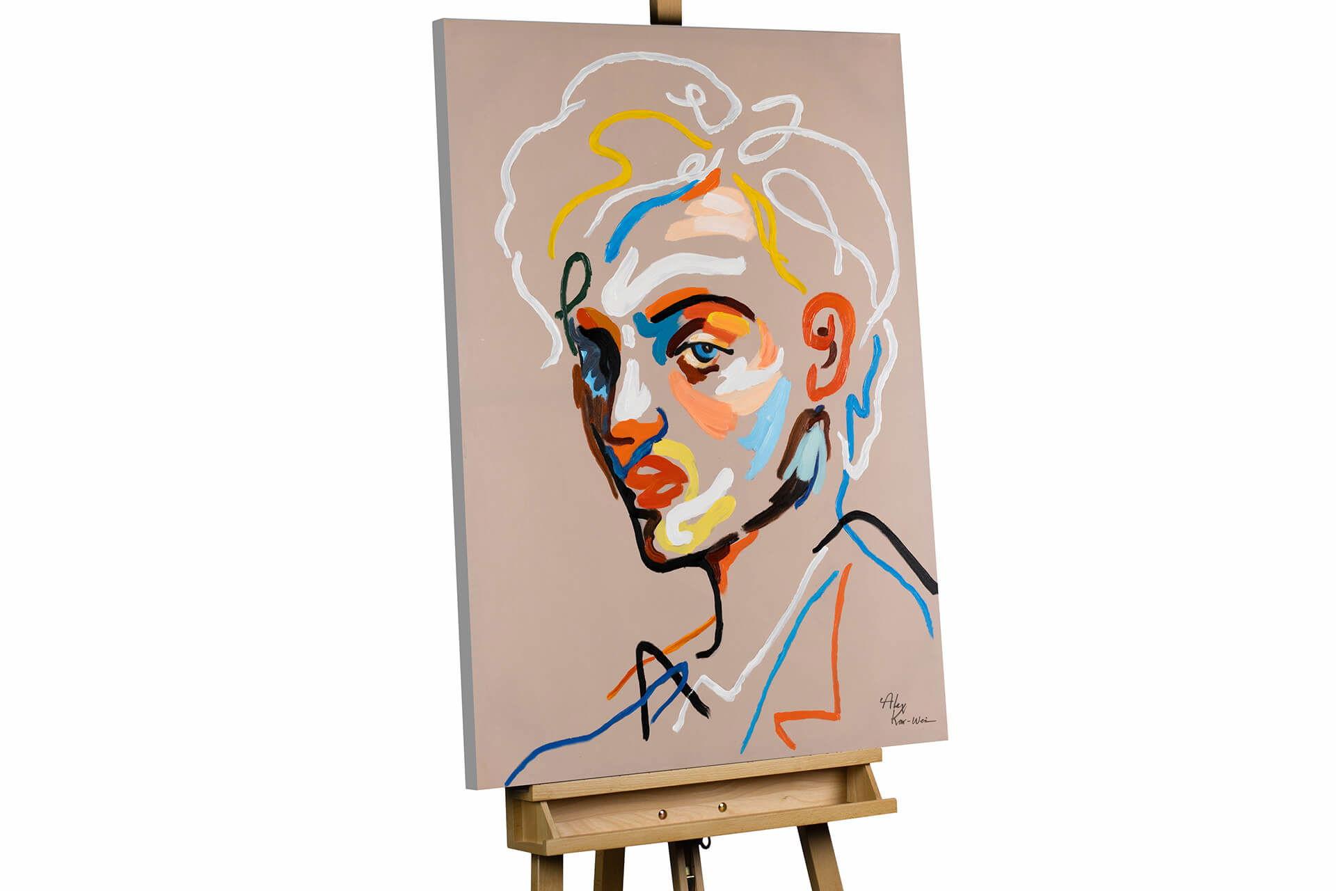 ACRYLBILD HANDGEMALT 75/100 cm - Beige, Holz/Textil (75/100cm) - KUNSTLOFT