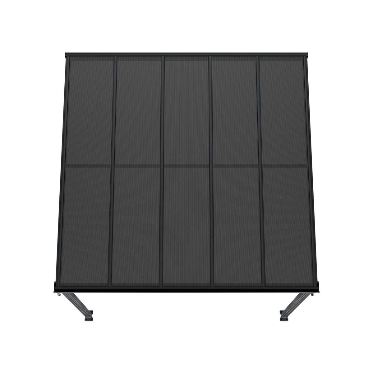 TERRASSENDACH Borneo Aluminium 3x3m dunkelgrau - Dunkelgrau, Metall (313/300/300cm) - Juskys