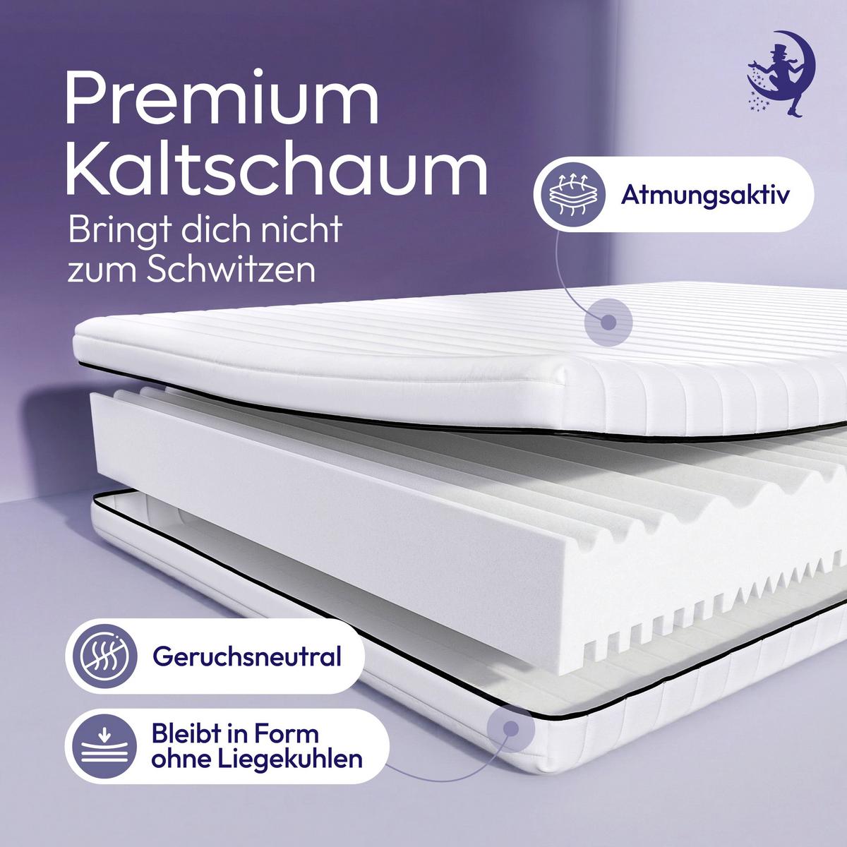KALTSCHAUMMATRATZE 60x120 - Babymatratze mit festem Kern - für sicheren Babyschlaf - schadstoffgeprüft und waschbar - für Gitterbett und Reisebett - Weiß, Textil (60/120cm) - Mister Sandman
