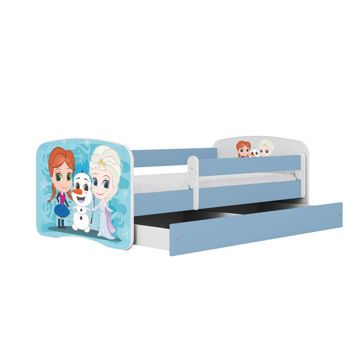 KINDERBETT mit Schublade Winterschwestern und Matratze 160/80 - Blau, Holzwerkstoff (80/160cm) - RAUMHIRSCH FURNITURE