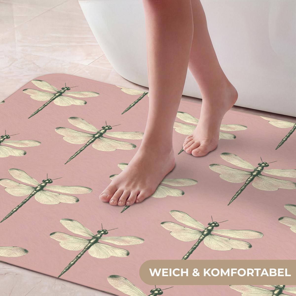 BADEMATTE Lillibells - Muster - Rosa 120x60 cm - Rosa, Textil (120/60cm) - OnlyWow