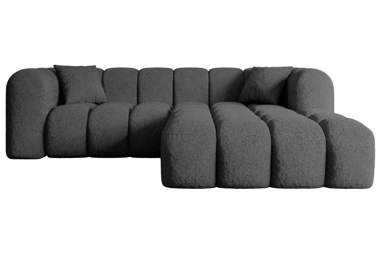 ECKSOFA Ottomane Rechts OLEA-L1 - 231x173x74 cm Grau - Platinfarben/Schwarz, Holzwerkstoff/Kunststoff (231/173cm) - ALTDECOR