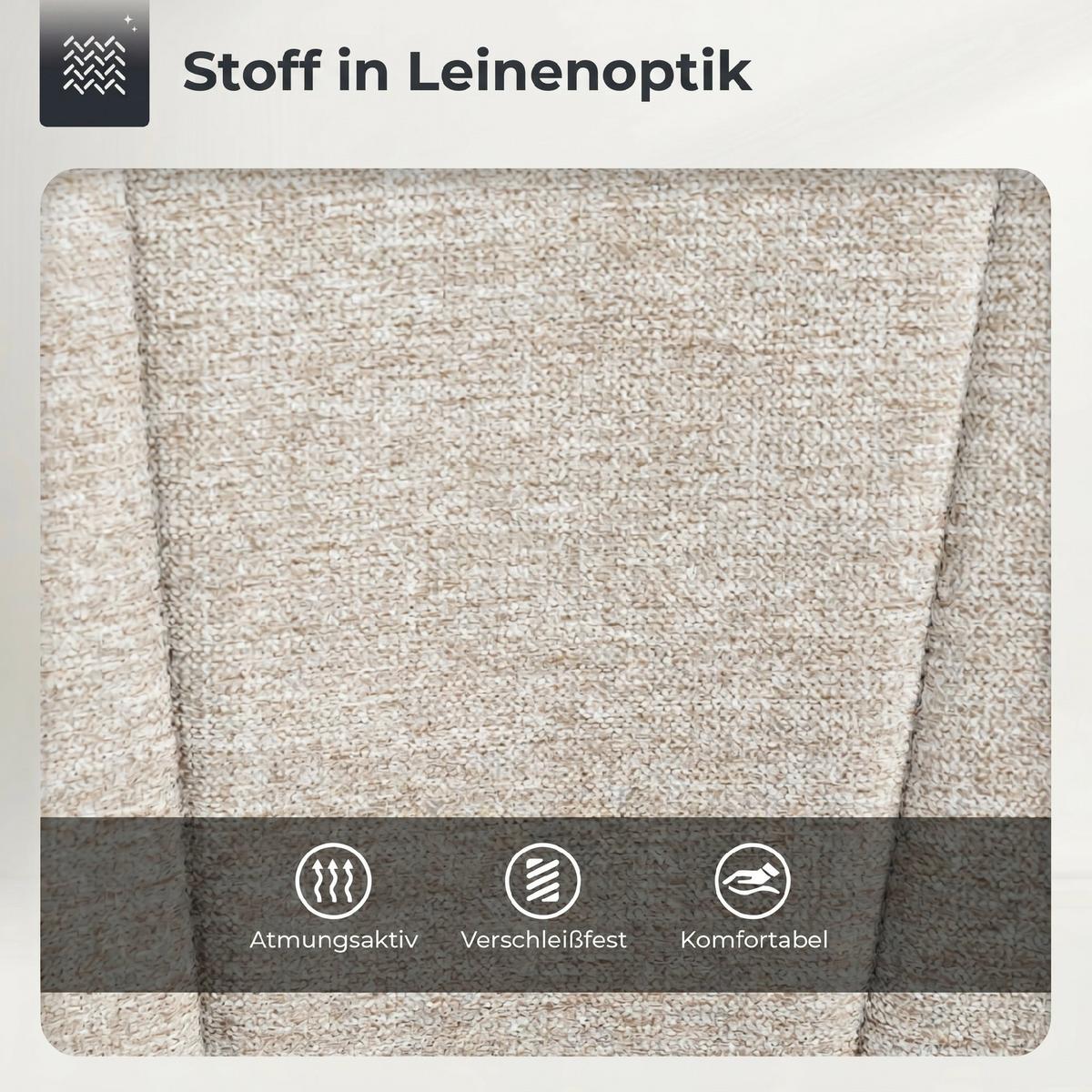 BARHOCKER 2er Set Polyester Beige - Beige/Schwarz, Textil/Metall (46/103/53.5cm) - HOMCOM