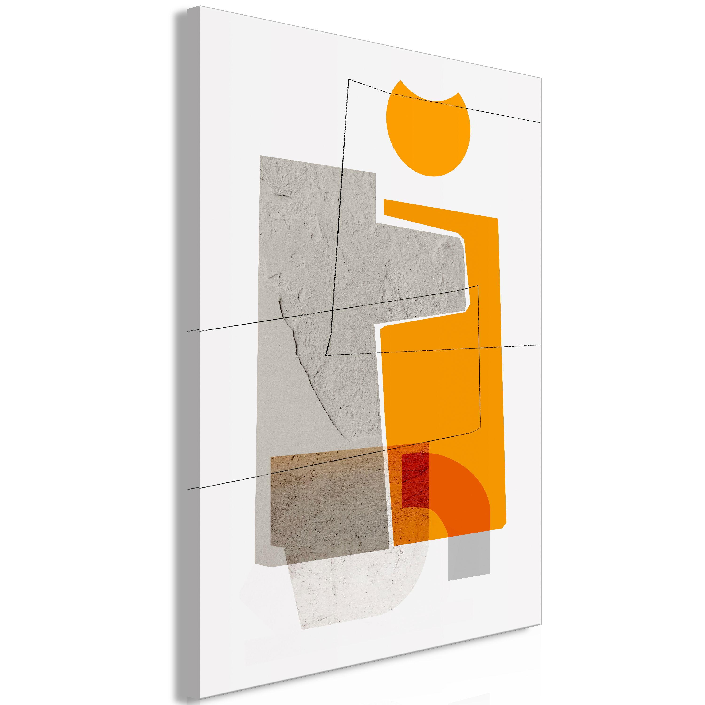 KUNSTDRUCK Grau 80/120 cm - Orange/Grau, Textil (80/120cm) - KUNSTLOFT