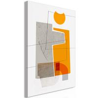 KUNSTDRUCK Grau 40/60 cm - Orange/Grau, Textil (40/60cm) - KUNSTLOFT