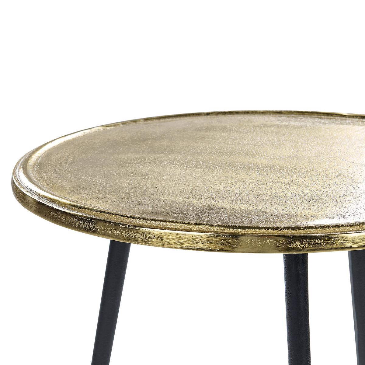 BEISTELLTISCH gold/schwarz rund 43 cm Telfer - Goldfarben/Schwarz, Metall (43/43/55cm) - Beliani