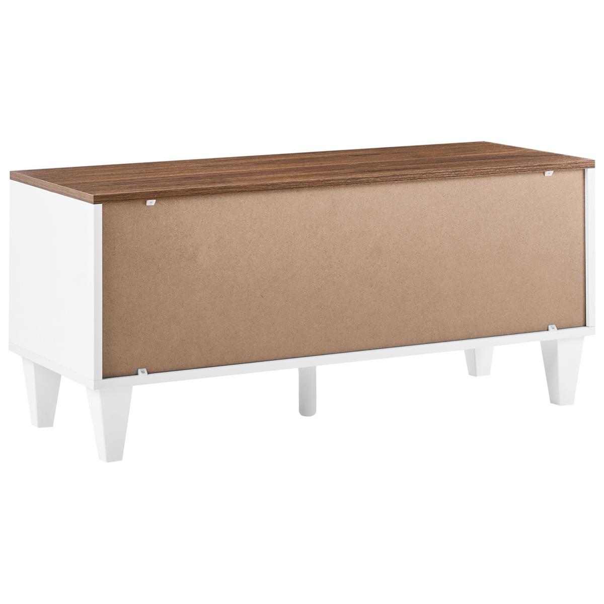 SCHUHSCHRANK Weiß Quebec - Dunkelbraun/Silberfarben, Holzwerkstoff (100/46/40cm) - Beliani