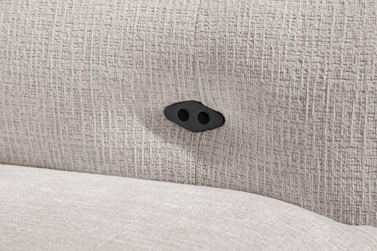 ECKSOFA SVEN 3-Sitzer, 1 Relax XL, verstellbare Kopfstützen, creme - Creme/Schwarz, Holzwerkstoff/Textil (256/163cm) - Wozimo