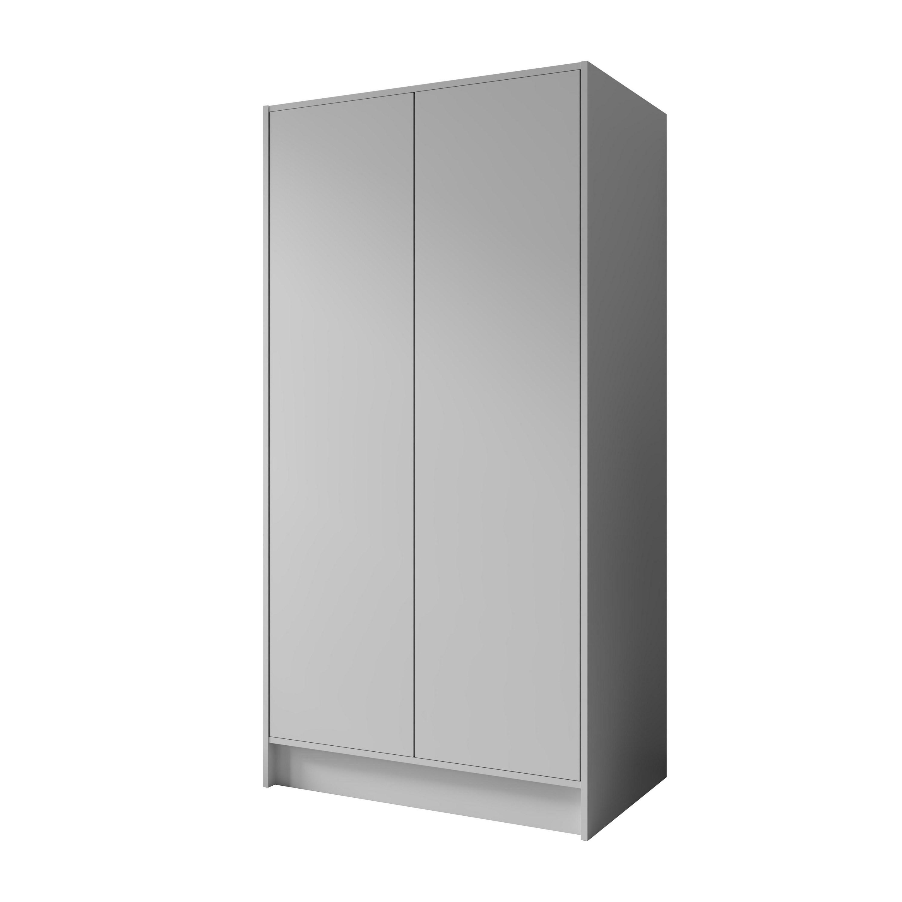 DREHTÜRENSCHRANK VELAR 102/200/51 cm Modern Kleiderschrank 2-türig Weiß - Weiß, Holzwerkstoff (102/200/51cm) - MASSENO