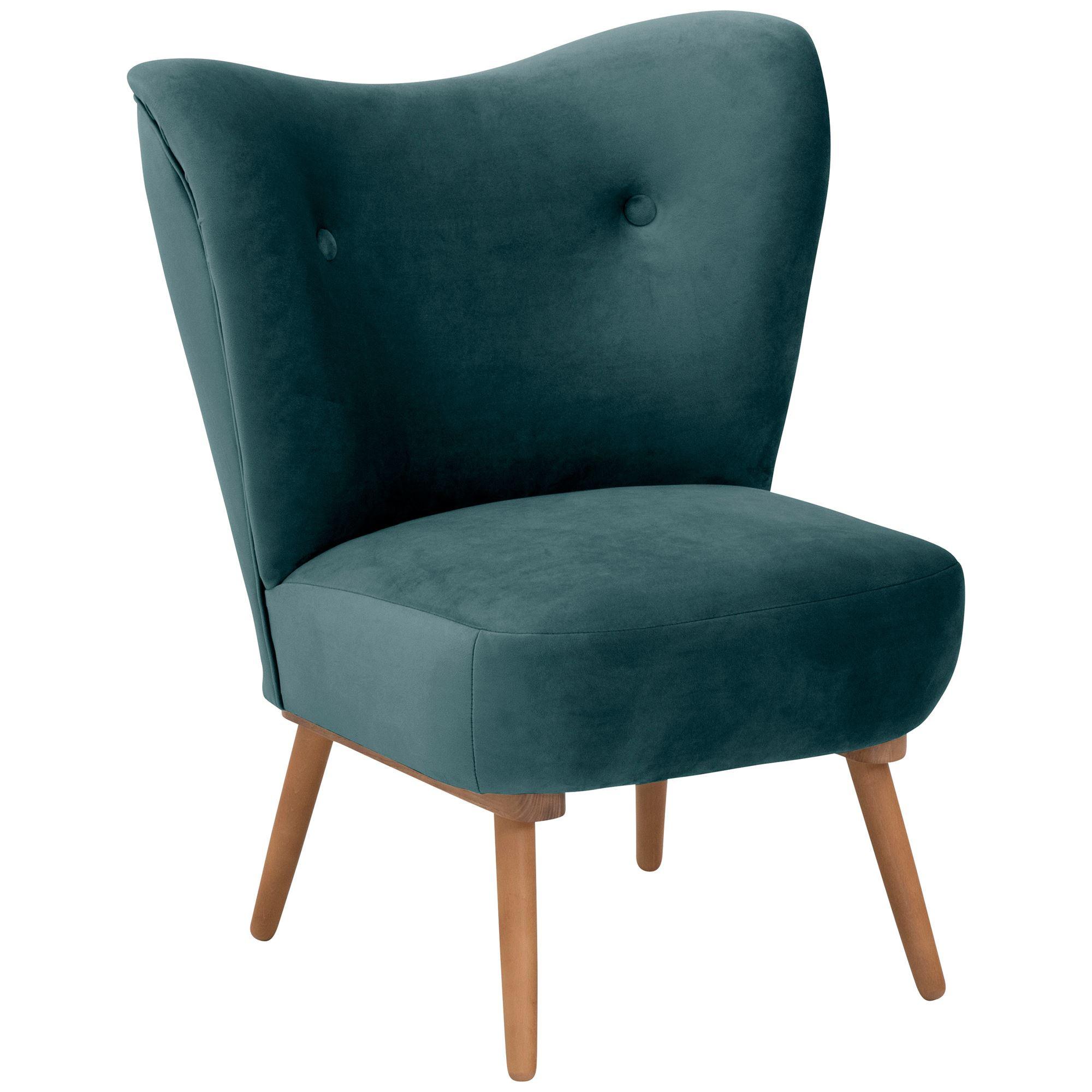 COCKTAILSESSEL Kayra Samtvelours azur - Aubergine, Kunststoff (72/90/74cm) - 58aufmkessel