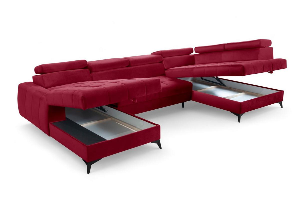 WOHNLANDSCHAFT Agnesa In Salvador - Rot, Holzwerkstoff/Textil (345/95/200cm) - Fun Möbel