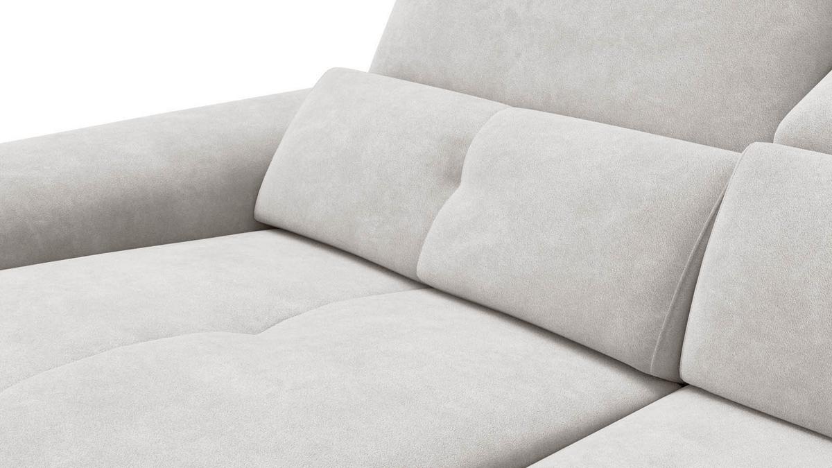 SOFA RELAX AVENA 3-Sitzer, beiger Veloursstoff - Beige/Schwarz, Holz/Textil (204/80/108cm) - Courtois Laville
