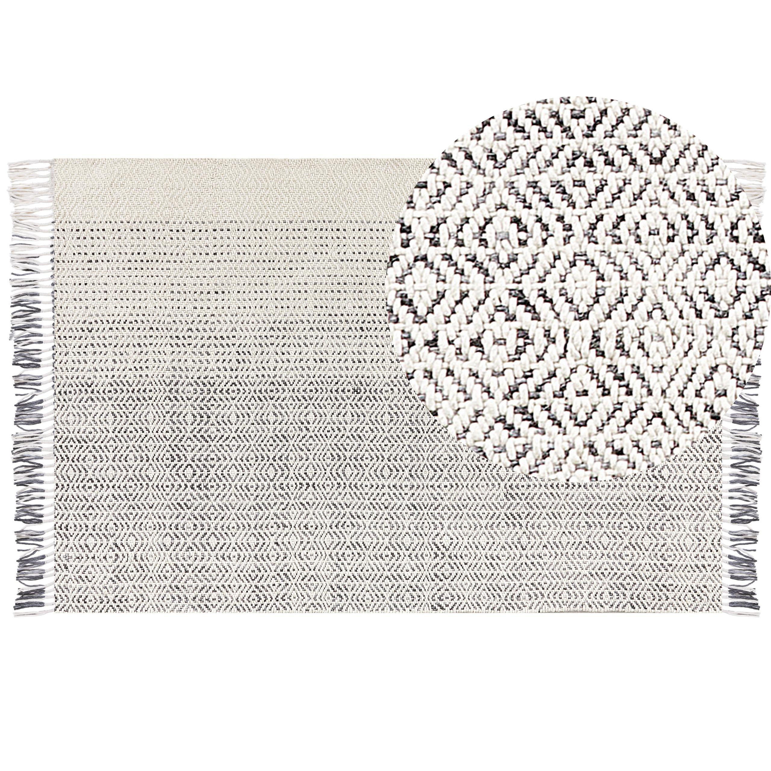 KURZFLOR-TEPPICH Omerli 230/160 cm - Weiß, Textil (160/230cm) - Beliani