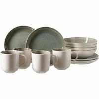 FRÜHSTÜCKS-SET Giada grün 12-tlg. - Grün, Keramik (21.5/22/33.5cm) - Ritzenhoff Breker